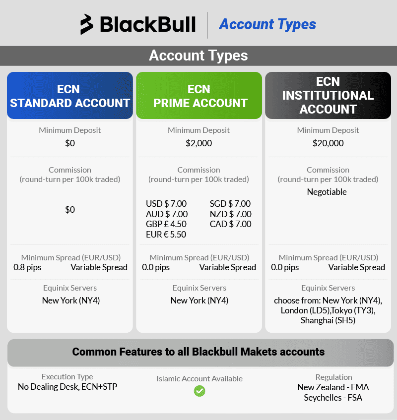 Blackbull Markets Account Types