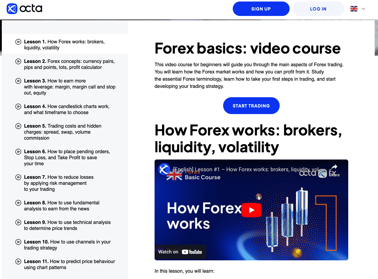 Forex Trading Basic Video Course with Octa