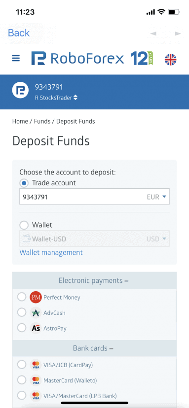 RoboForex app