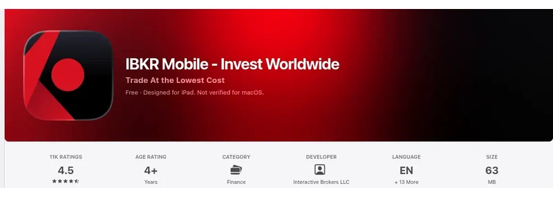 The United States App Store listing of IBKR Mobile - Invest Worldwide, captured Sep 10, 2026.
