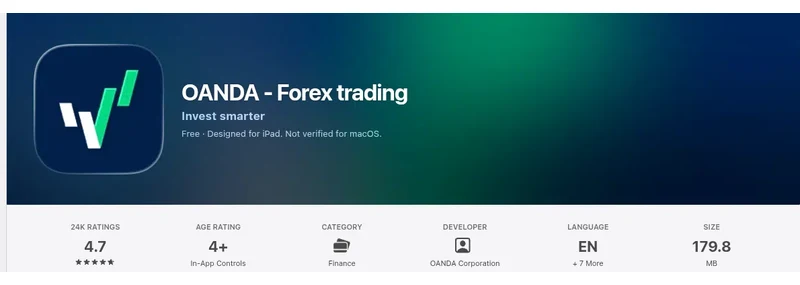 The United States App Store listing of OANDA - Forex trading, captured Sep 10, 2026.
