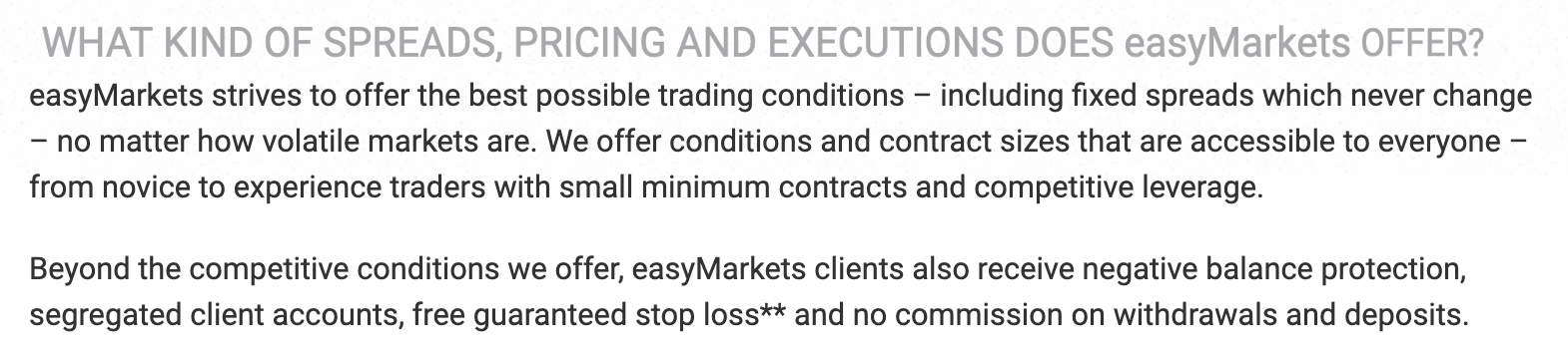 Fixed spread broker