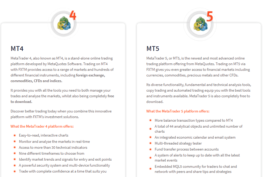 FXTM Trading Platforms