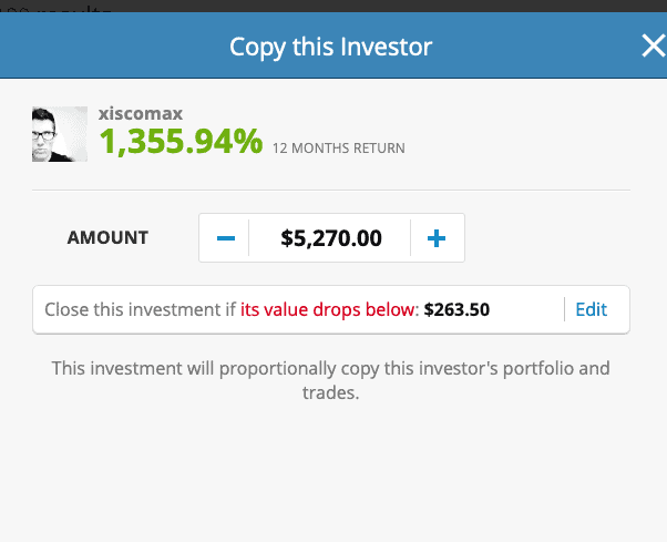 เครื่องมือ Max Drawdown บน CopyTrader
