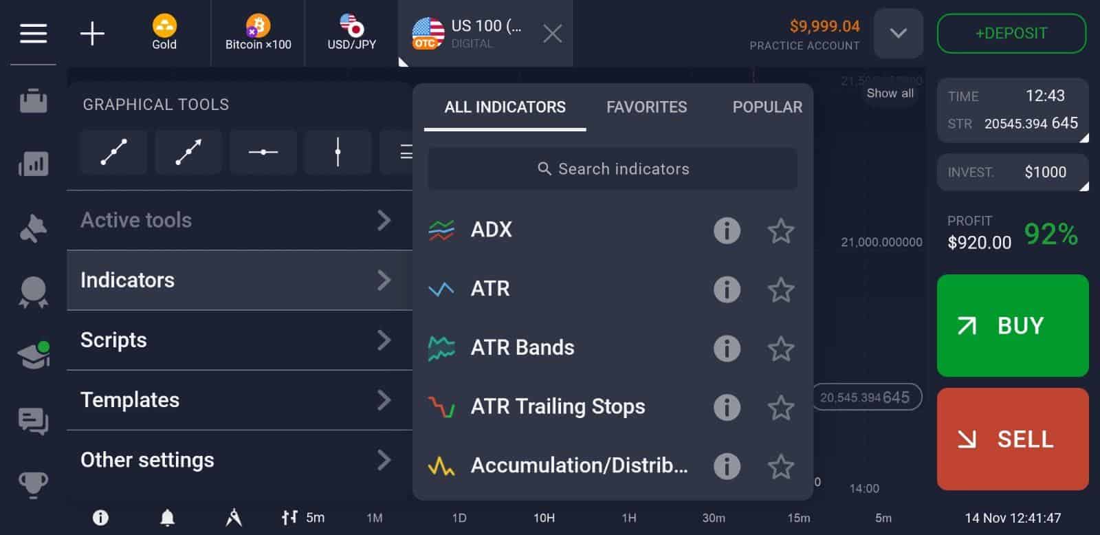 Indicadores de IQ Option