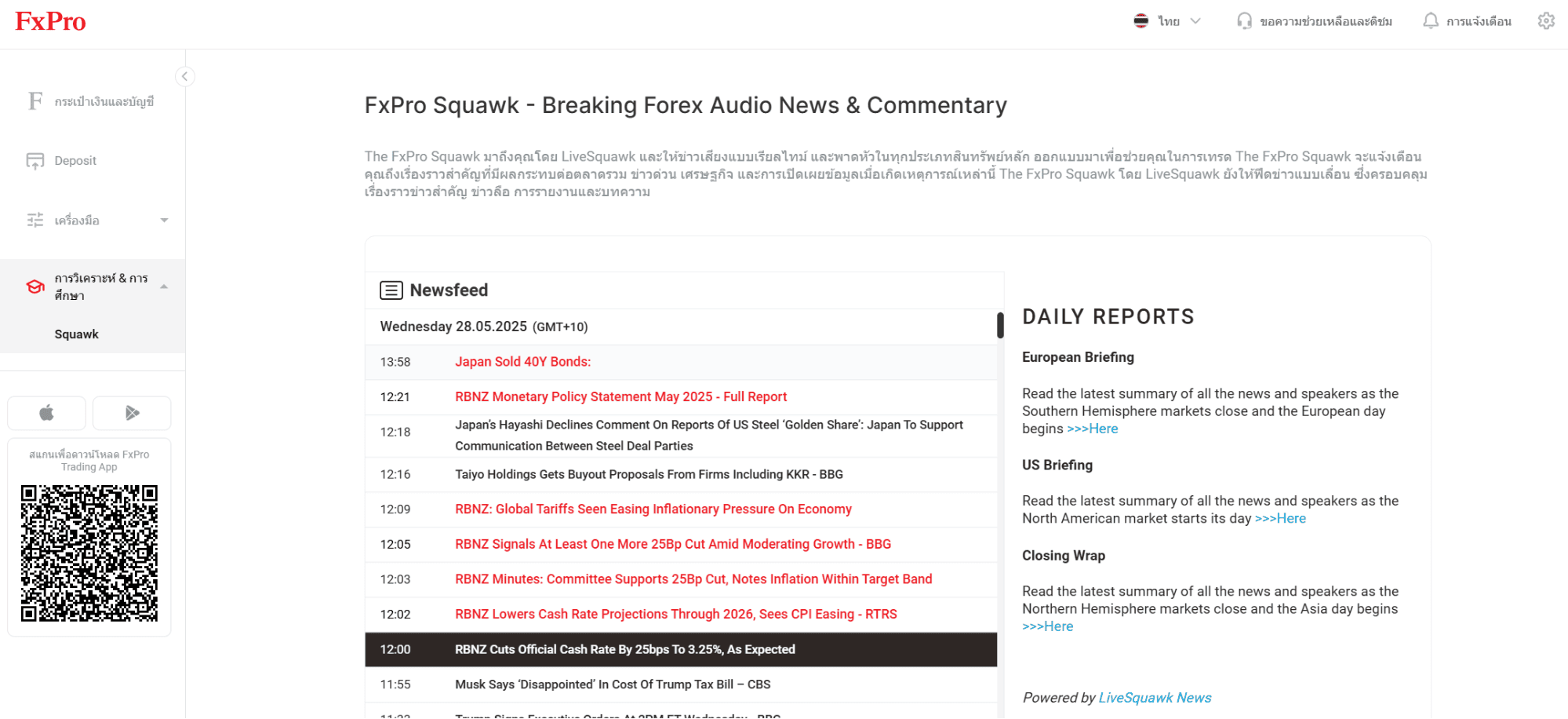 FxPro Squawk