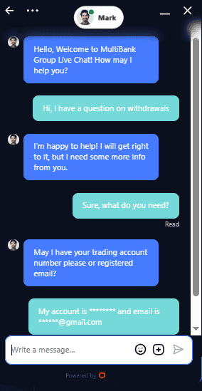 Multibank group chat support
