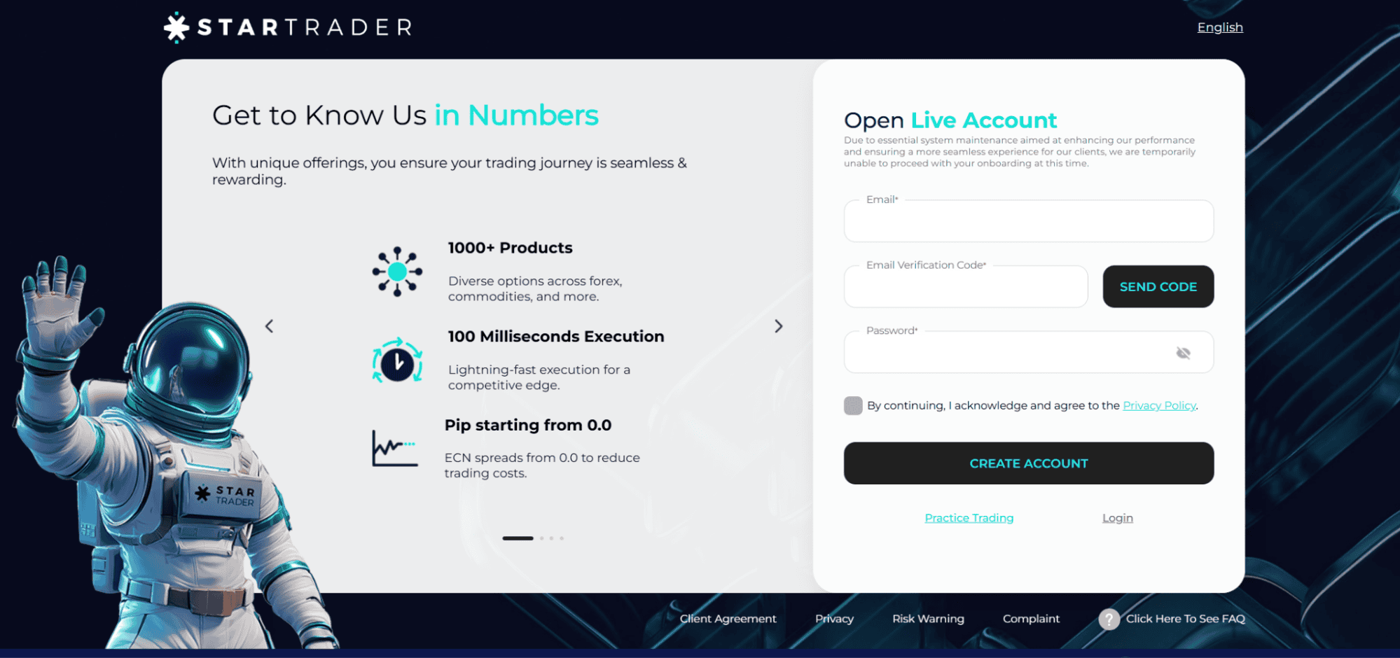  การเปิดบัญชีกับ Startrader