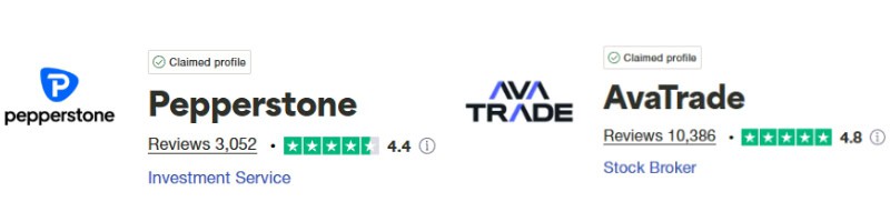 Pepperstone vs AvaTrade Trustpilot Score