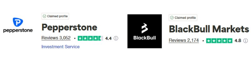 Pepperstone vs BlackBull Markets Trustpilot Scores