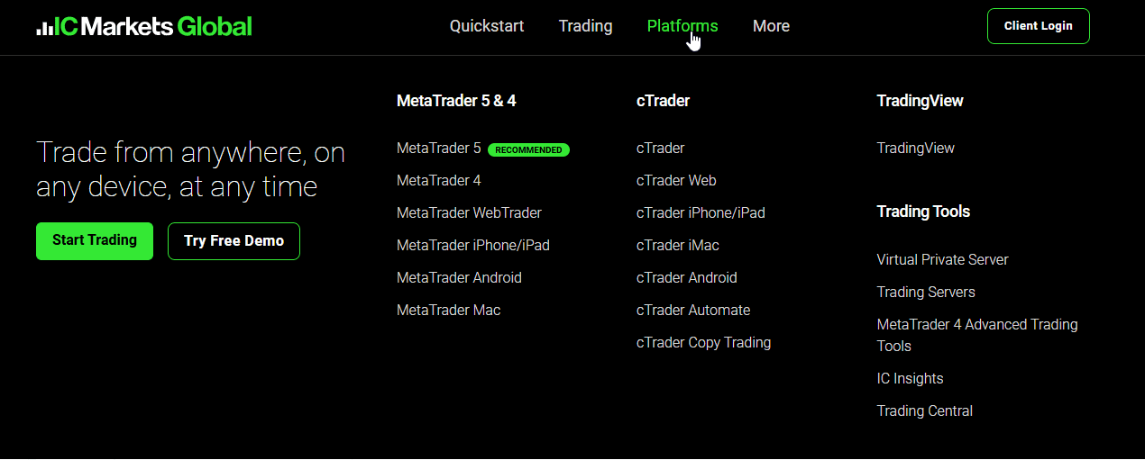 ic markets main page