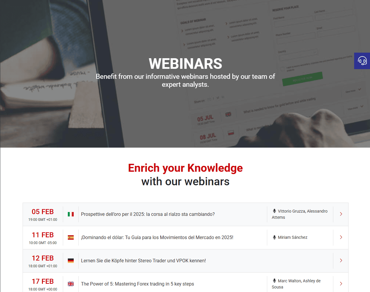 image of tickmill webinars