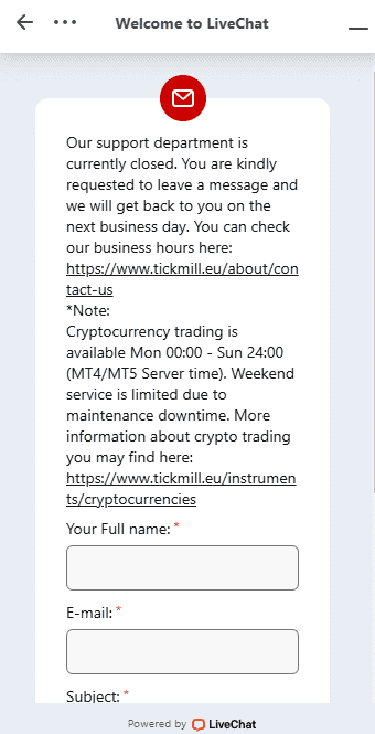 tickmill livechat