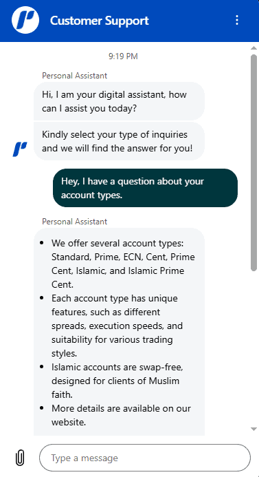 PU Prime custommer support