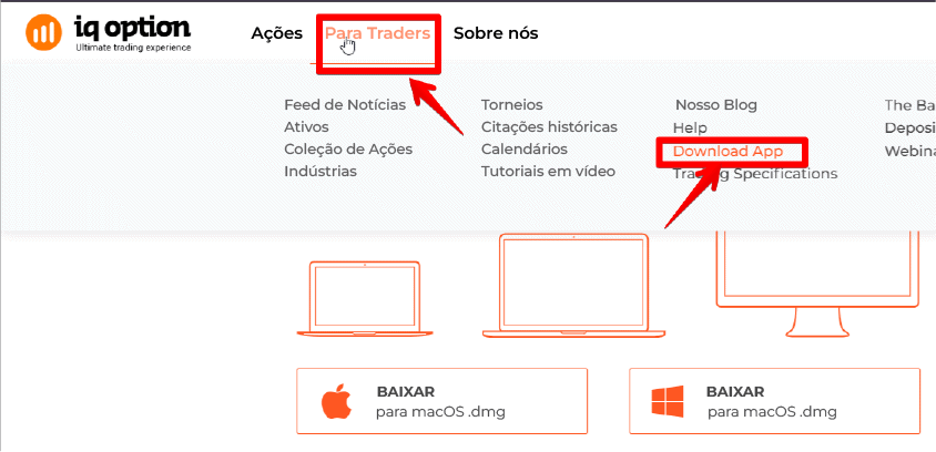IQ Option aplicação