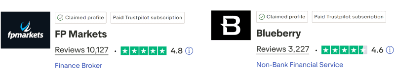 FP Markets vs BlueBerry Markets TrustPilot