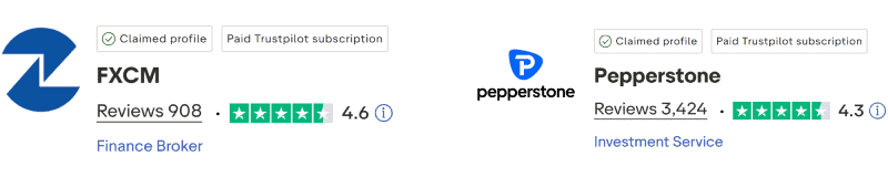 FXCM vs Pepperstone TrustPilot