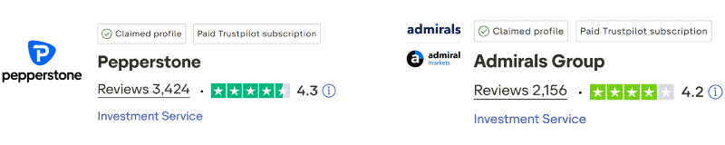 Pepperstone vs Admirals TrustPilot
