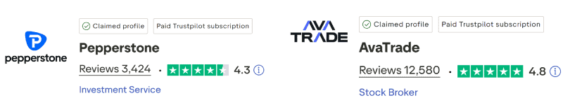 Pepperstone vs AvaTrade TrustPilot