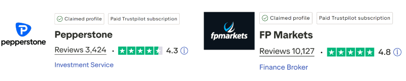 Pepperstone vs FP Markets TrustPilot