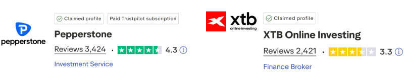Pepperstone vs XTB TrustPilot