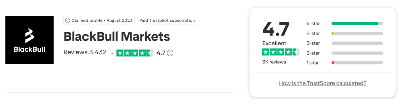 BlackBull Markets Trustpilot rating August 2026